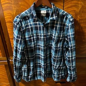 North Face mens long-sleeve flannel button-up shirt